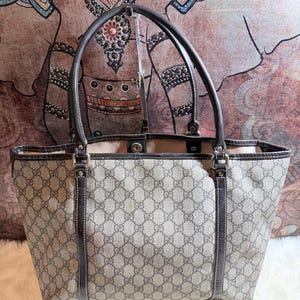 Authentic GG Plus Monogram Medium Joy Tote Dark Brown bild 2