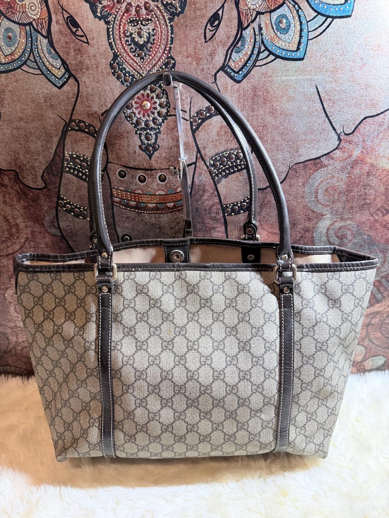 Authentic GG Plus Monogram Medium Joy Tote Dark Brown bild 2