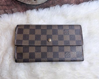 Authentic Louis Vuitton Damier Ebene Porte Tresor International Wallet