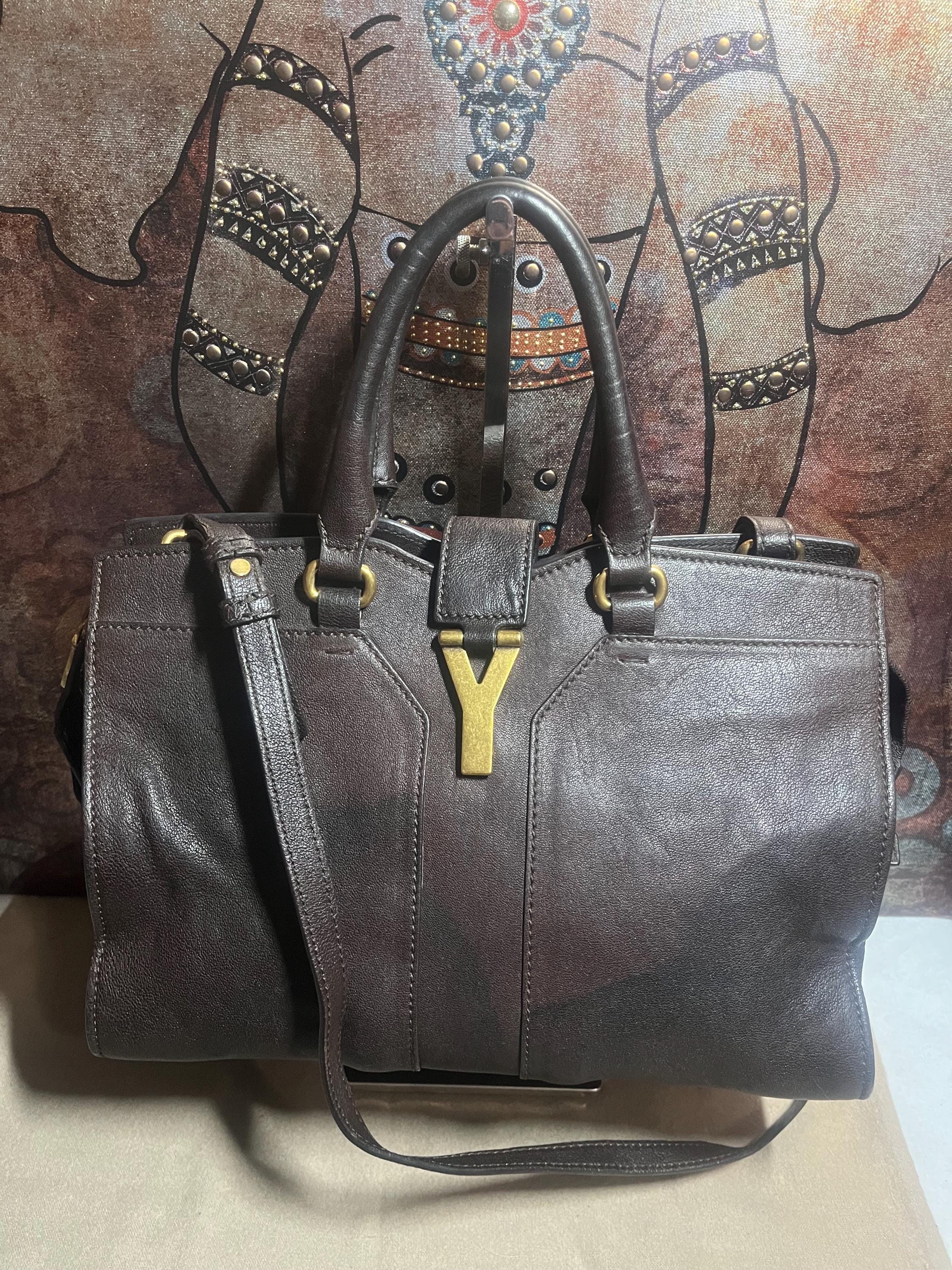 Christmas Sale Saint Laurent Sheepskin Small Cabas Chyc Brown