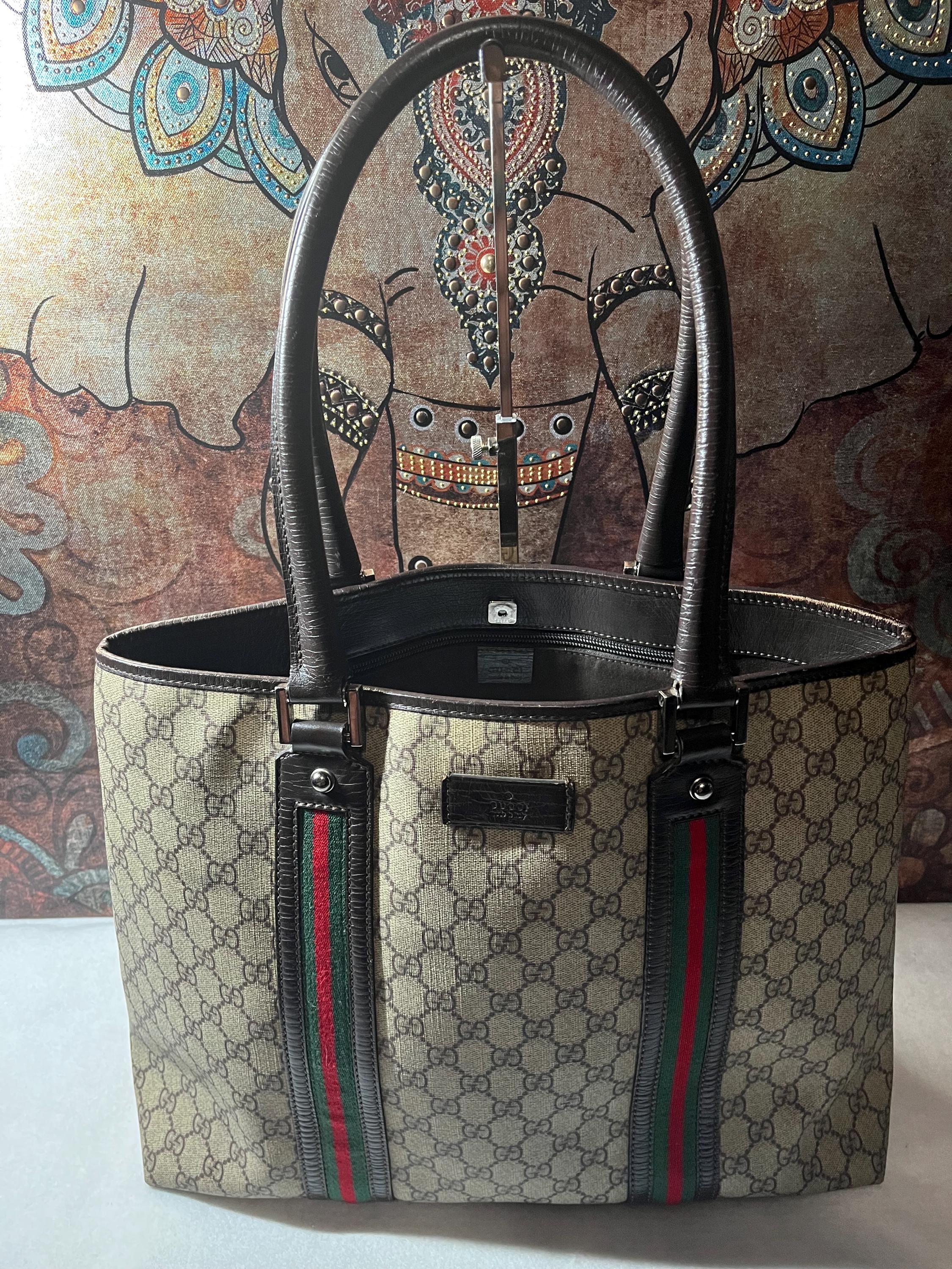 SALE!Authentic GG Supreme Monogram Medium Ophidia Shopper Tote