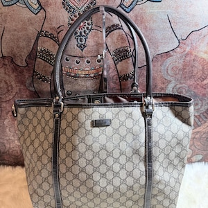 Authentic GG Plus Monogram Medium Joy Tote Dark Brown bild 1