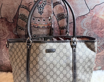 Authentic GG Plus Monogram Medium Joy Tote Dark Brown