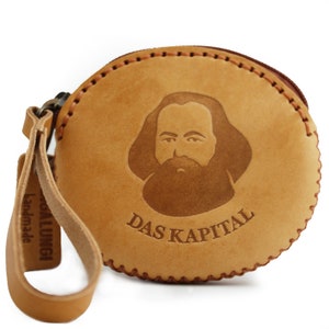Das Kapital | Geldbörse mit Karl Marx auf feinem Leder | Handarbeit | originelles Geschenk