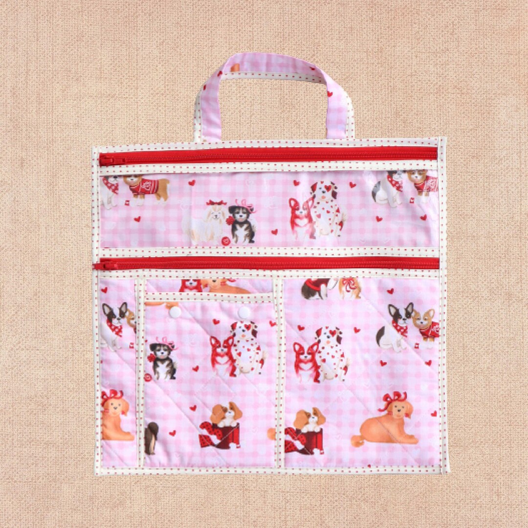 Cookie Crossstitch Project Bag Valentine Dogs Unique Exclusive Design