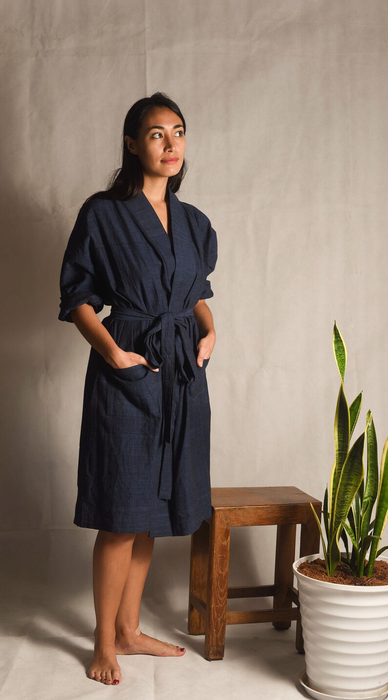 Organic Cotton Bathrobe Naturally Dyed Etsy
