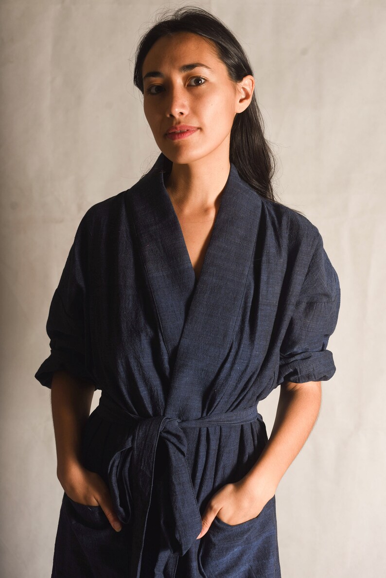 Organic Cotton Bathrobe Naturally Dyed Etsy