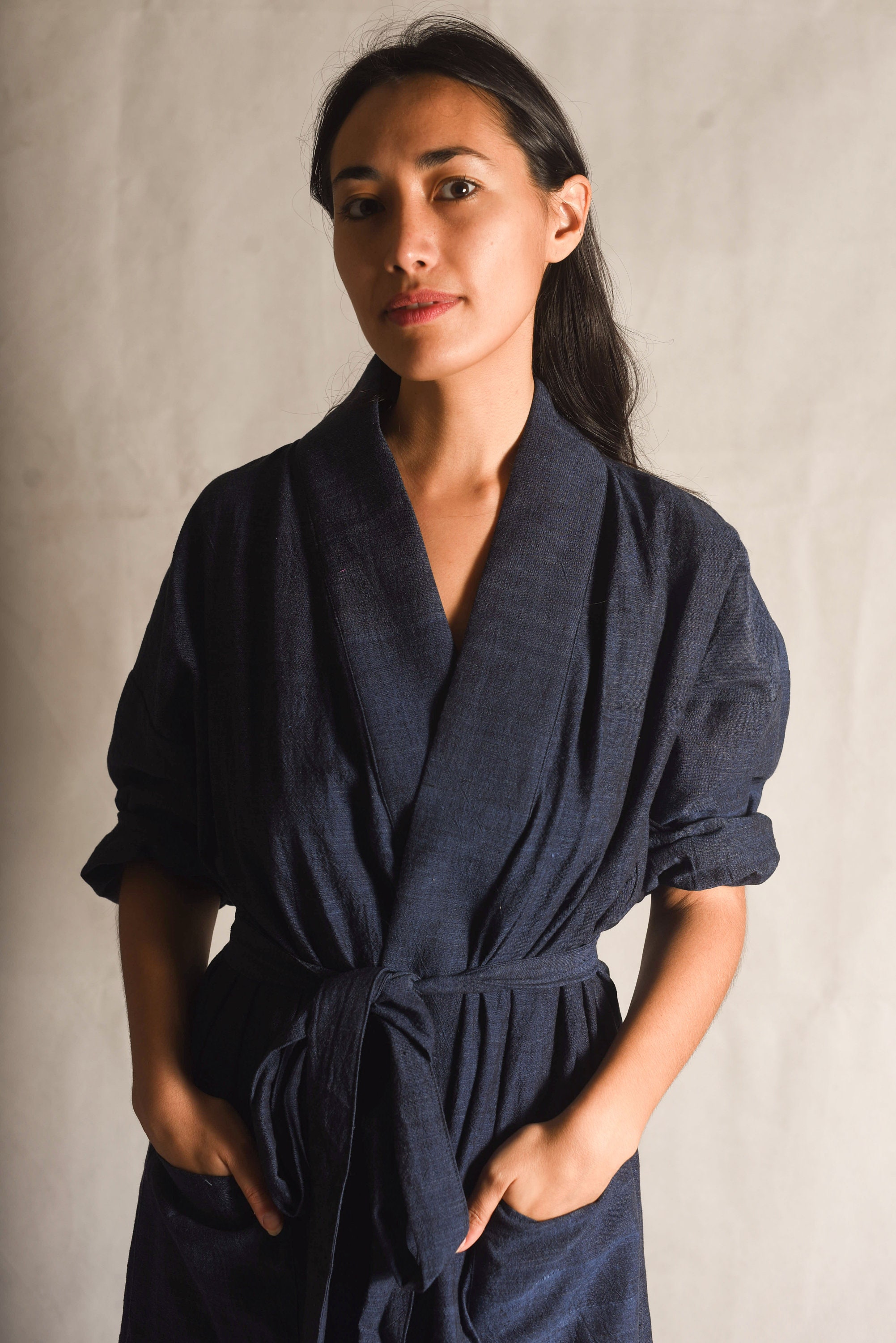 Organic Cotton Bathrobe, Naturally Dyed - Etsy