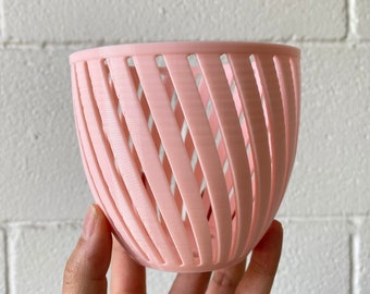 NEW! Soft Pink 3D Printed Twisted Vase Planter by OrchidBox