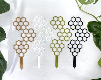 Hexagon Plant Trellis / Geometric 2D Moss Pole / Totem / Plant Support Stake by OrchidBox