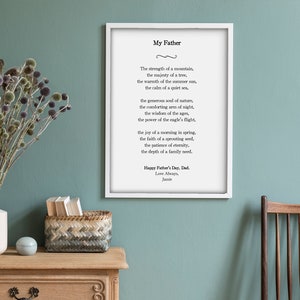 Personalized Poem for Dad - Gift for Father - Thank You Poem for Dad - Father Birthday Gift - Christmas Gift for Dad - Father&#39;s Day Gift