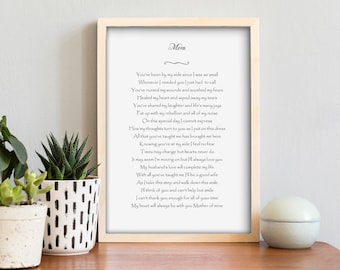 Mother of Bride Poem Art – Wedding Thank You Gift (Digital Download)