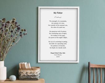 Personalized Poem for Dad - Gift for Father - Thank You Poem for Dad - Father Birthday Gift - Christmas Gift for Dad - Father's Day Gift
