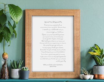 Stampa personalizzata di poesia di laurea - Download digitale stampabile - Regali di laurea personalizzati