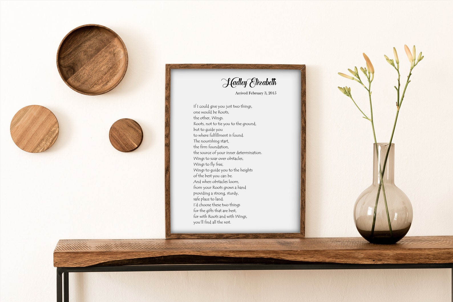 Roots and Wings Poem - Nursery Wall Art - Personalized Gift for Baby ...