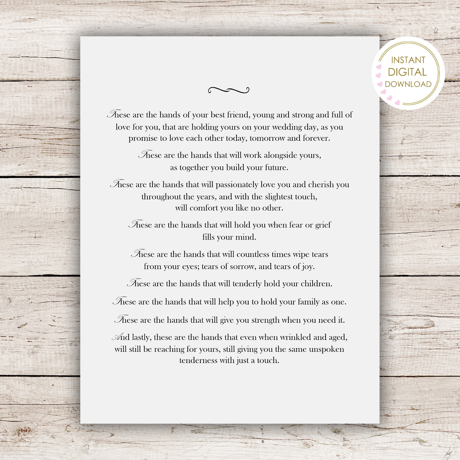 These Are the Hands Wedding Poem for Couples Digital Etsy