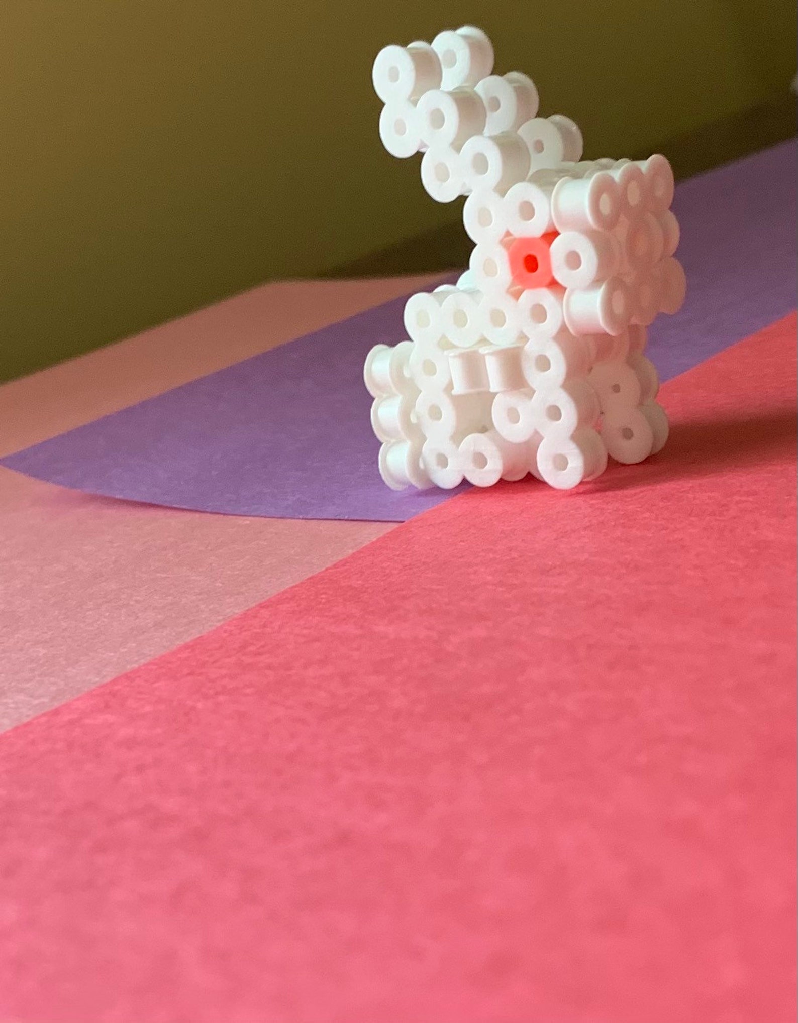 3d perler bead white rabbit Etsy.de