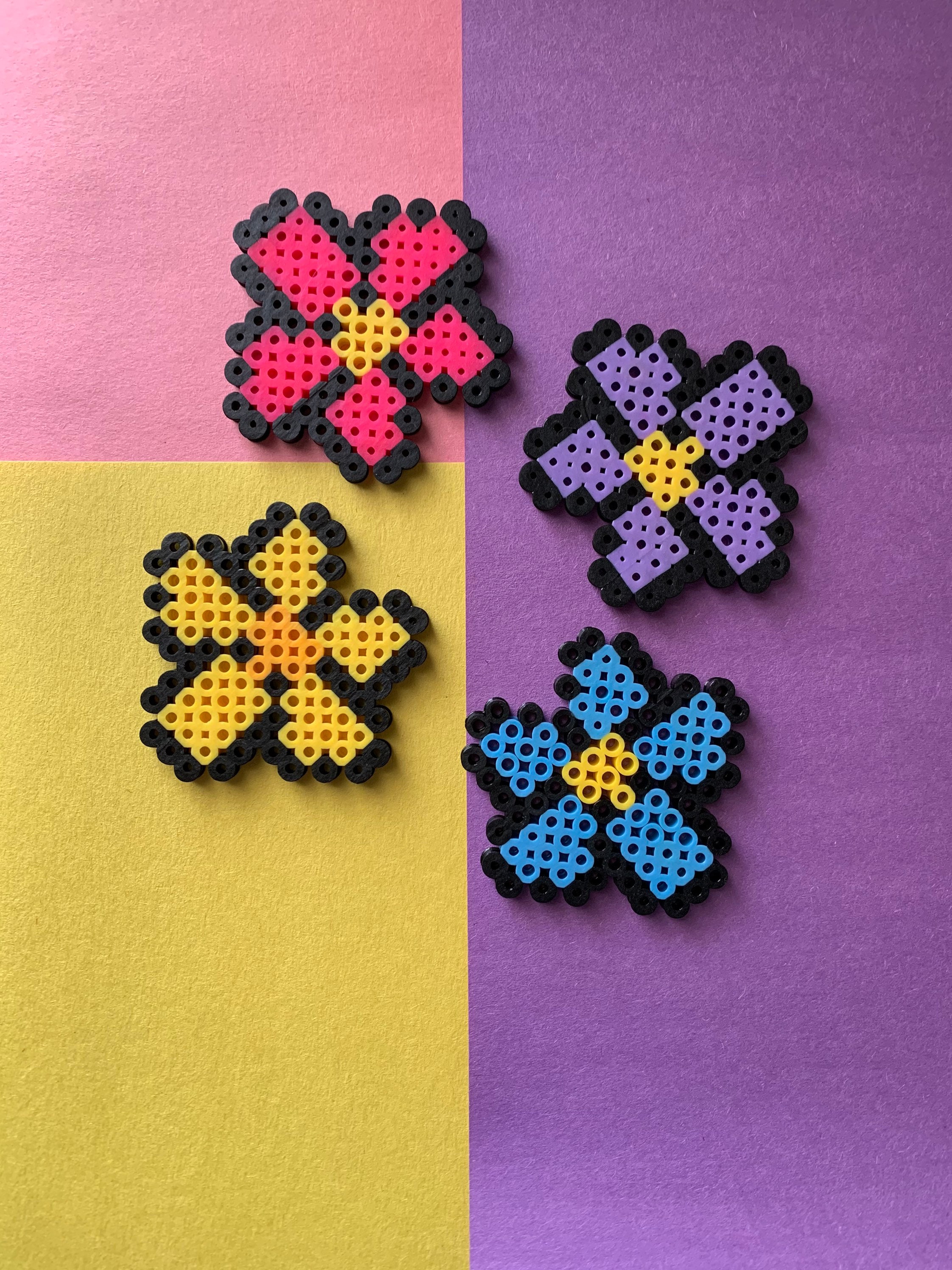 Perler bead flowers Etsy