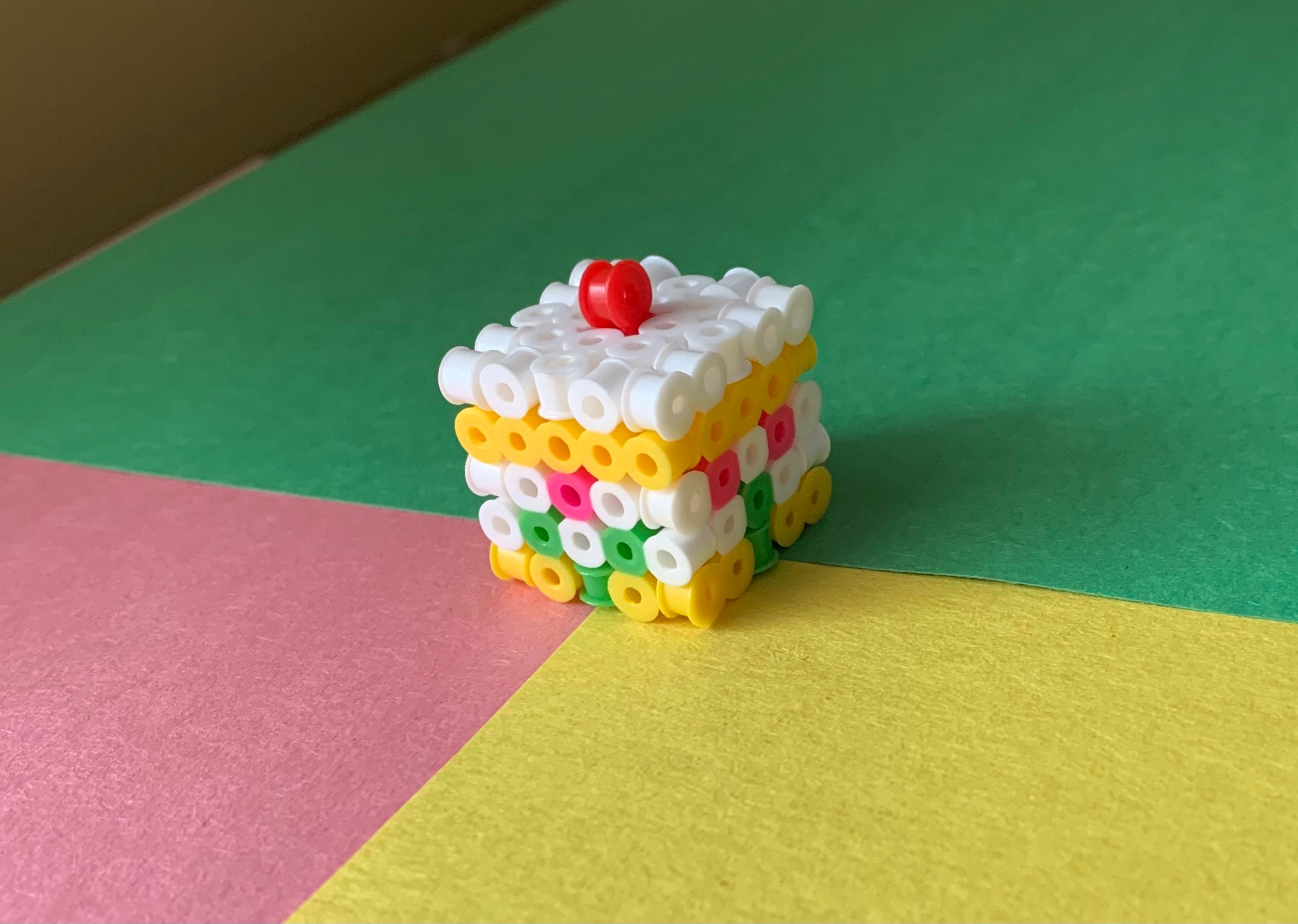 3d Perler Bead Cake Etsy