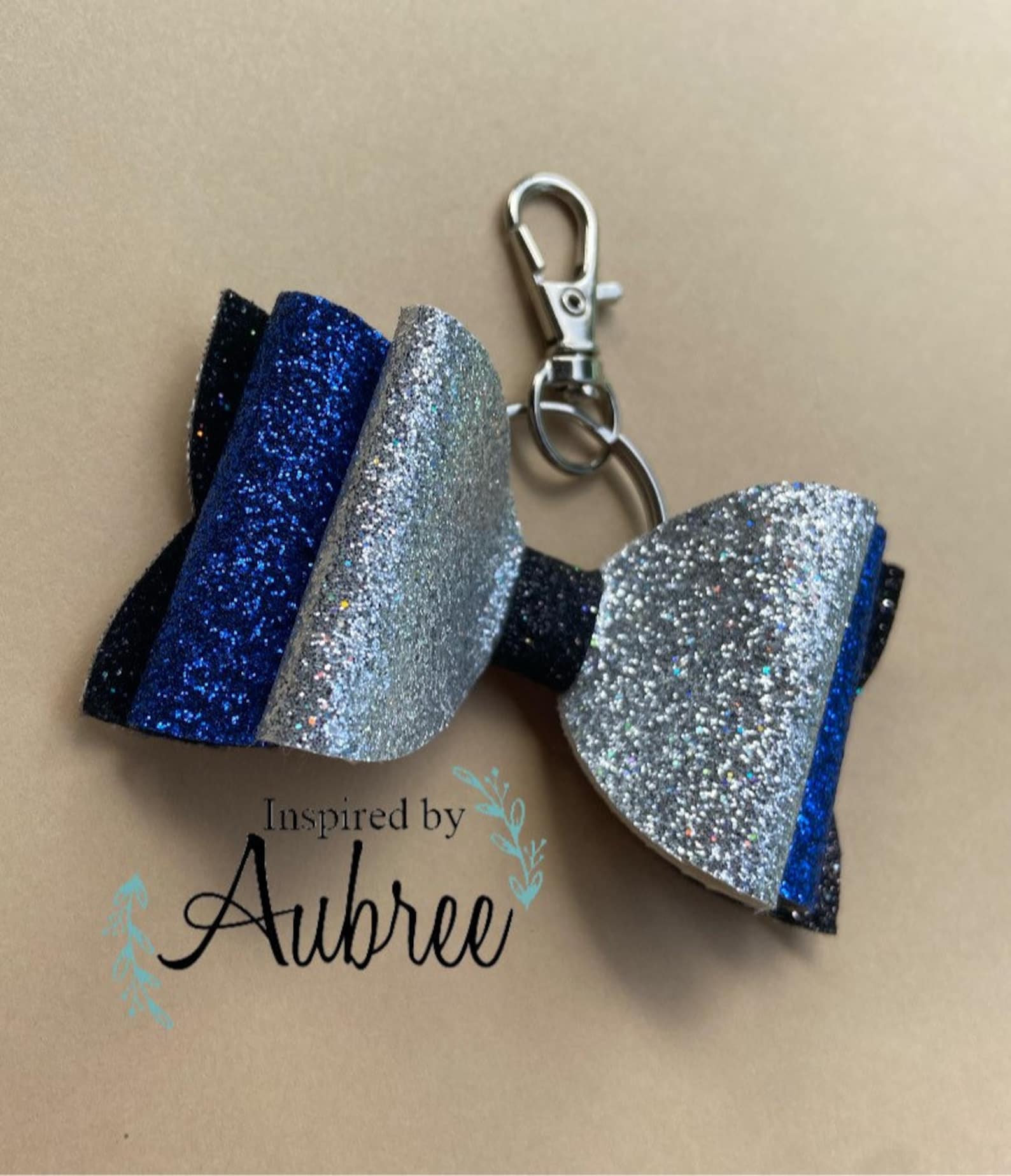 Bow Keychain Double Bow Keychain ANY color Etsy
