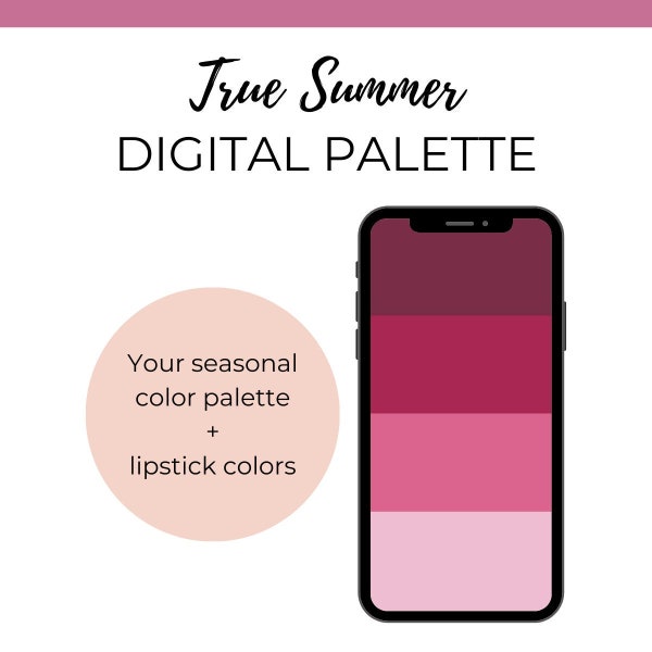 True Summer Digital Color Palette Swatch - Instant download