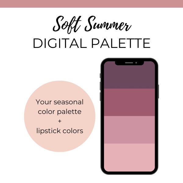 Soft Summer Digital Color Palette Swatch - Instant download