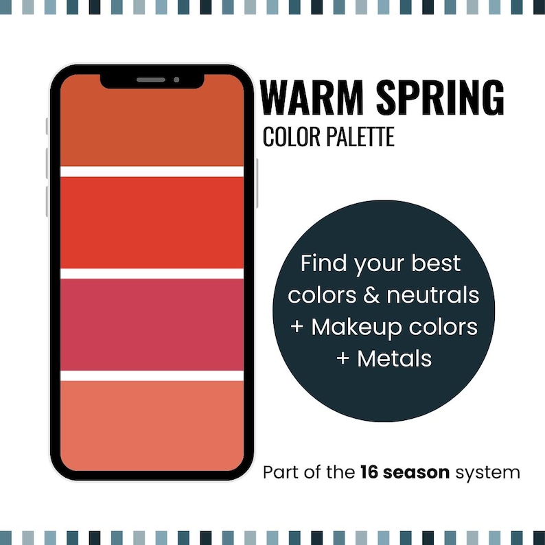 Warm Spring Color Palette – Personal Color Analysis (PDF Guide) - Etsy ...