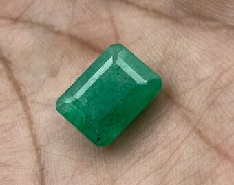 AAA+ Zambian Emerald: Square Faceted Loose Gemstone, 4 Carat