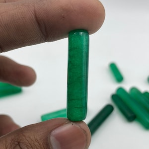 70% Off | Raw Emerald Crystal | Natural Green Emerald Rough | AAA Grade Emerald Crystal | Round Pencil Shape | Emerald Rough Birthstone Gift