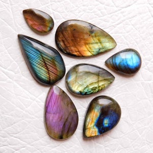Quality Natural Labradorite Cabochon - Calibrated Flat Back - 47mm Genuine Labradorite Gemstone for Jewelry & Crafting .