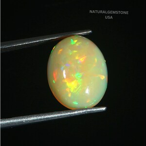 Natural Ethiopian Opal Oval Gemstone 15x12x5mm | Flashy Fire Opal Loose Stone | Genuine Opal Cabochon for Jewelry Making