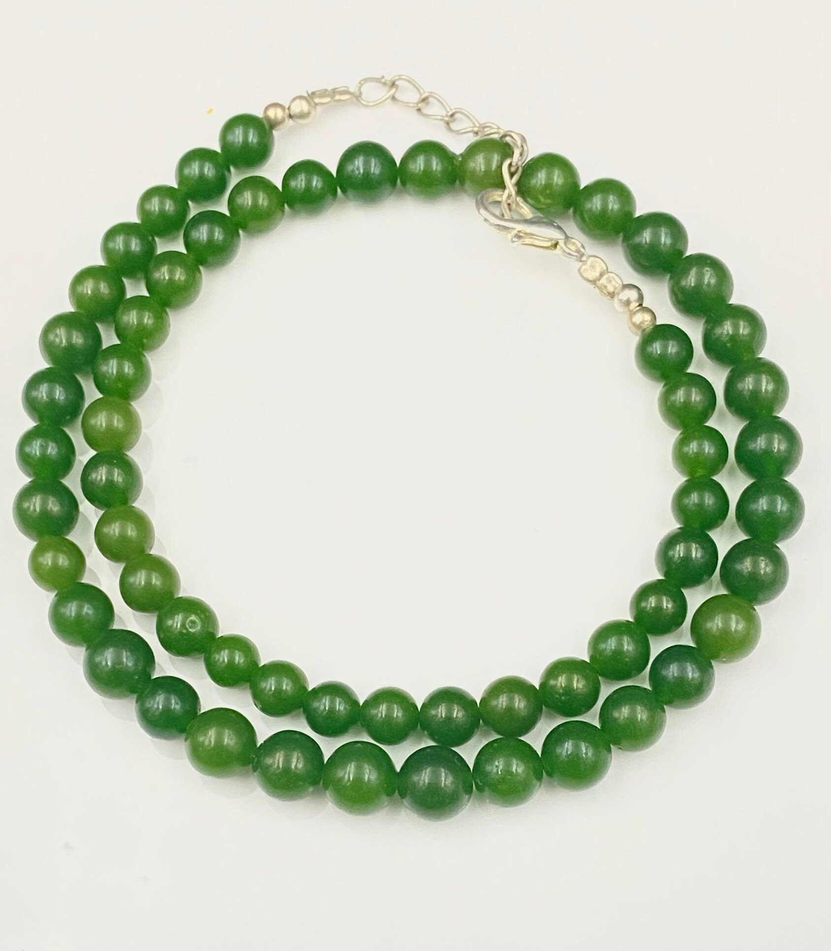 Green jade beads necklace – Churk Work Shop