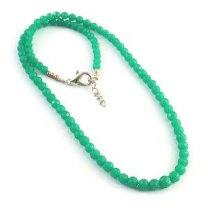 AAA Emerald Faceted Beads Necklace: Natural Green Gemstone Jewelry