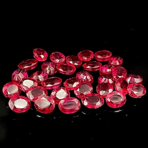 Top Quality Red Ruby Faceted Gemstone, Ruby Cut Stone, Synthetic Ruby Faceted Oval Shape Loose Gemstone For Making Jewelry