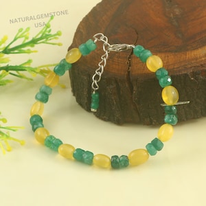 Facettiertes Smaragd Armband: Multi-Edelstein Designer Schmuck