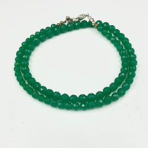 Natural Emerald Faceted Bead Necklace: AAA Green Gemstone Jewelry