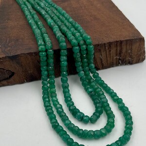 AAA+ Natural Emerald Faceted Beads Strand, 4 To 6 MM Emerald Loose Beads, Zambian Emerald Beads Strand For Making Jewelry