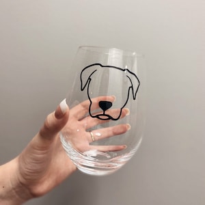 Custom Dog Wine Glass, Custom Dog Glass, Dog Glass, Gift for her, Gift for him, Dog gift, Puppy Wine Glass