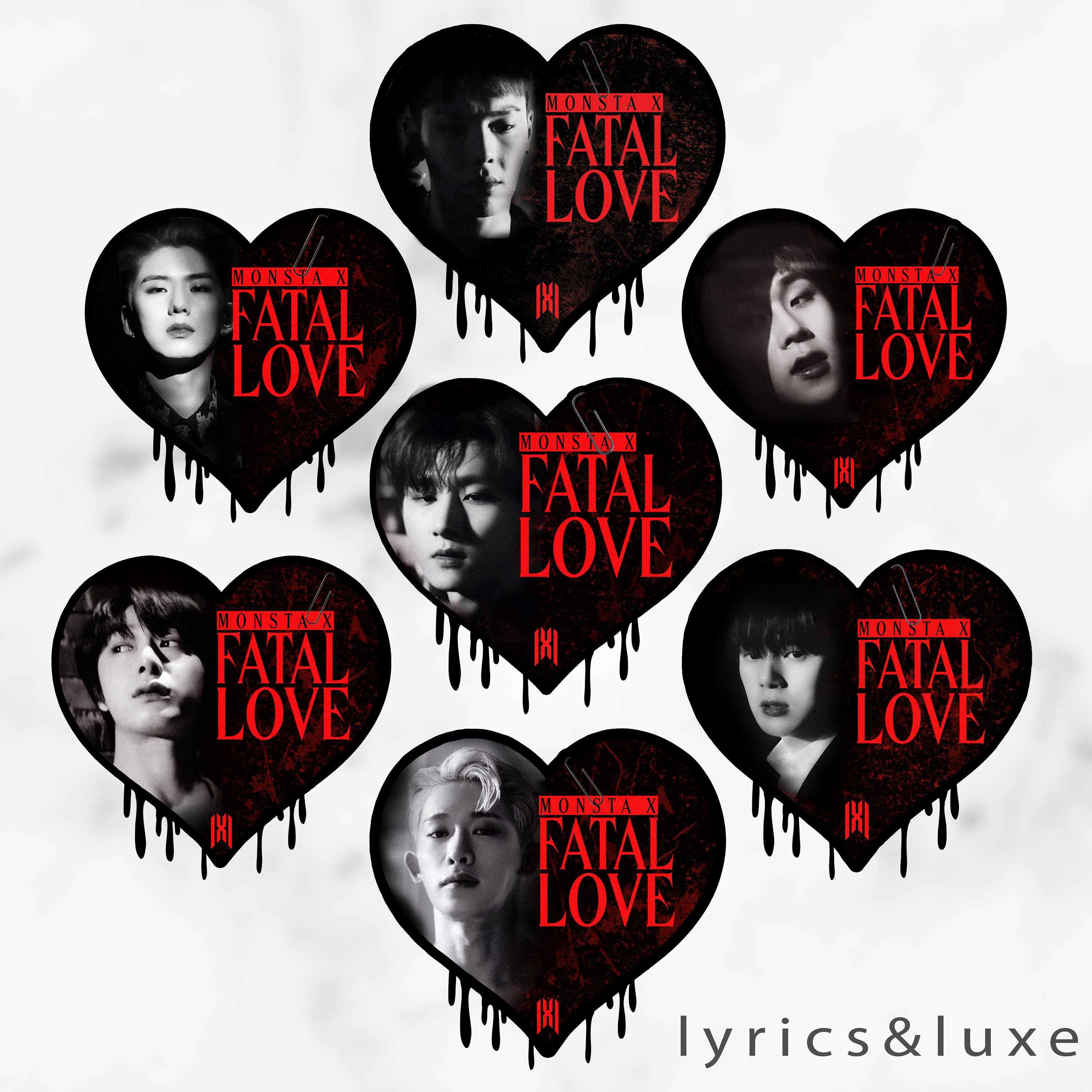 monsta x fatal love heart sticker etsy