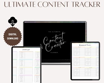 Ultimate Content Planner: Social Media Tracker, Income, Vision Board (Digital Download)