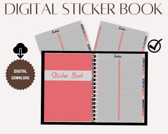 Digital Sticker Book Organizer: Goodnotes Planner Stickers (PDF)