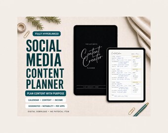 Social Media Content Planner: Calendar, Income & Goal Tracker
