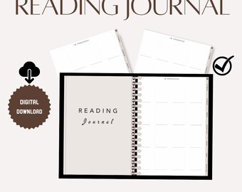 Digital Book Reading Log: Customizable Reading Journal (PDF Download)