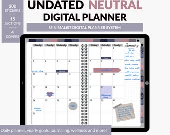 Undated Digital Planner: Hyperlinked Daily Journal (PDF)