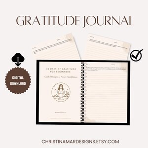 30 Days of Gratitude for Beginners Digital Guided Journal for Cultivating Thankfulness, GoodNotes Mindfulness Wellness Manifestation Planner