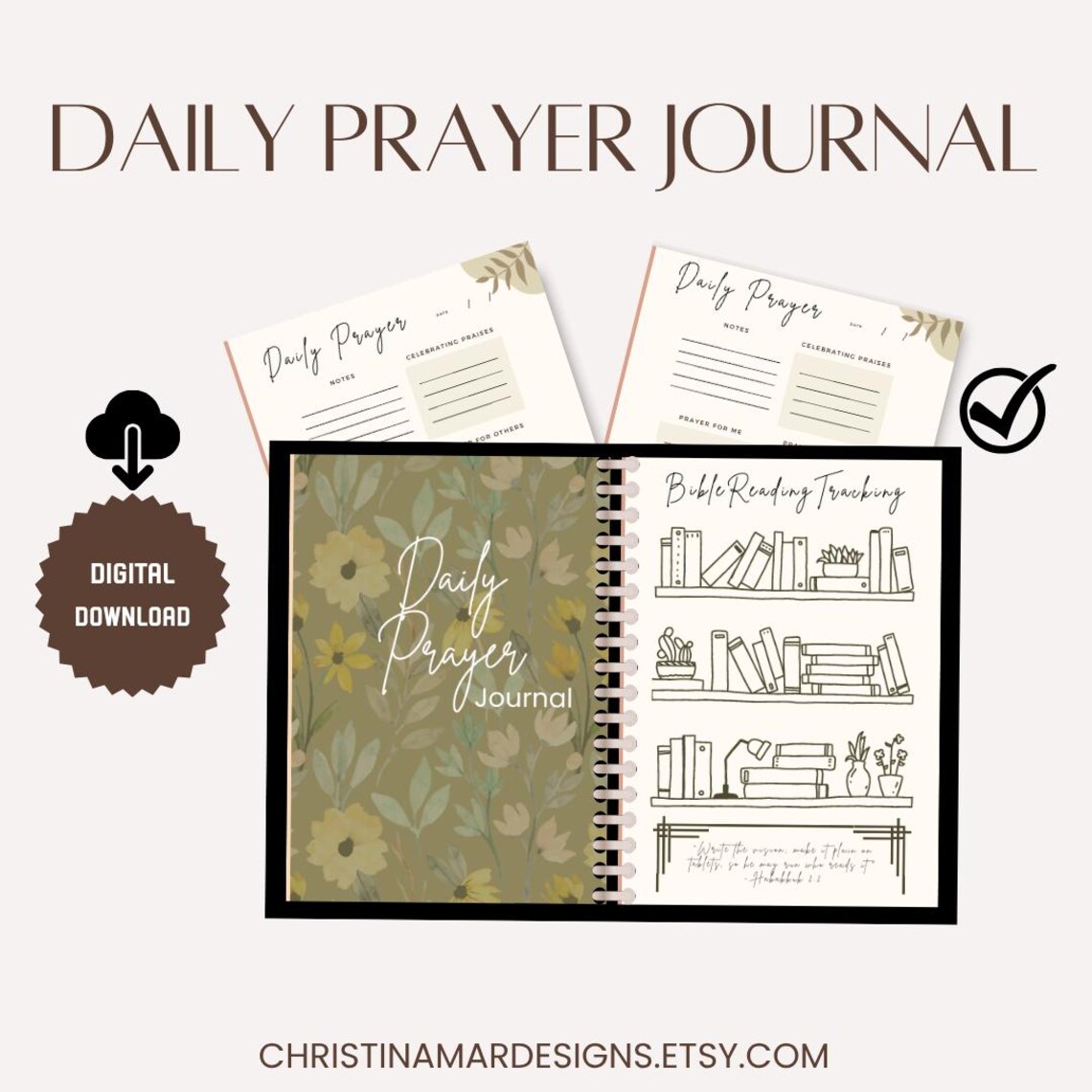 Daily Prayer Journal Printable: Bible Study & Gratitude (PDF) - Etsy
