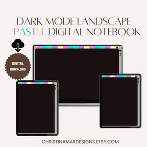 Dark Mode Pastel Digital Hyperlinked Notebook, goodnotes notebook, digital journal goodnotes, digital organizer, digital notebook notability