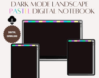 Dark Mode Pastel Digital Notebook: Hyperlinked Journal (PDF)