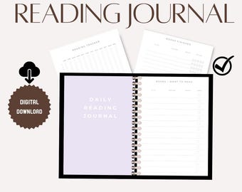 Daily Reading Journal: Digital Book Tracker (PDF Download)