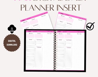 Pink Daily Planner Insert: GoodNotes Productivity, Self-Care Journal (PDF)